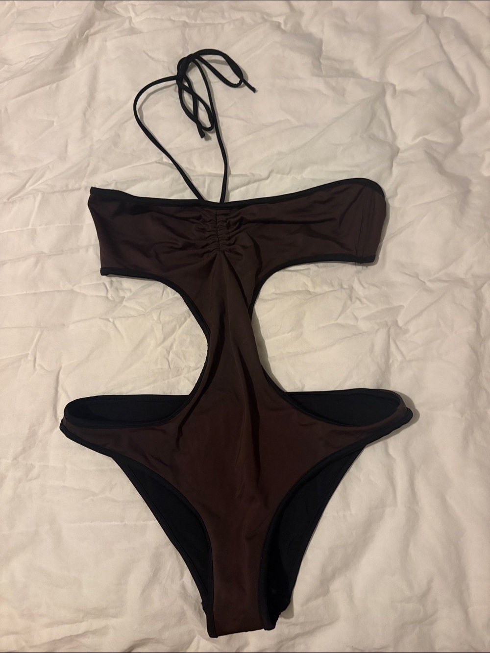 SOLID & STRIPED Brown Cutout One-Piece Swimsuit